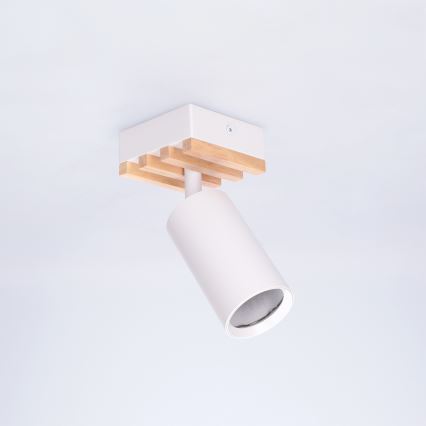 Brilagi - Spotlampe SELE WOOD ACOUSTIC 1xGU10/30W/230V hvid/træ