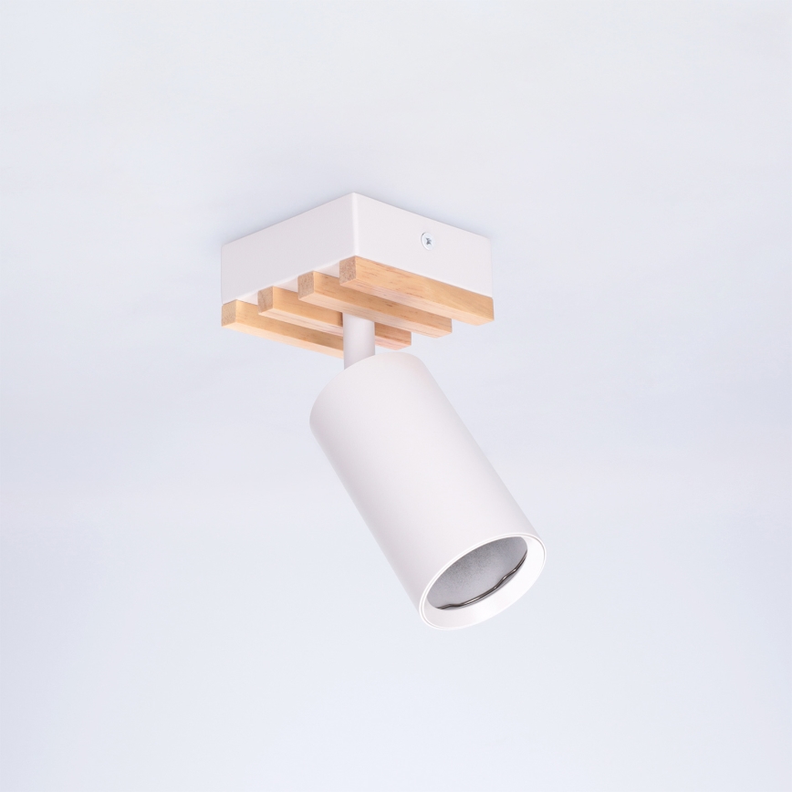 Brilagi - Spotlampe SELE WOOD ACOUSTIC 1xGU10/30W/230V hvid/træ