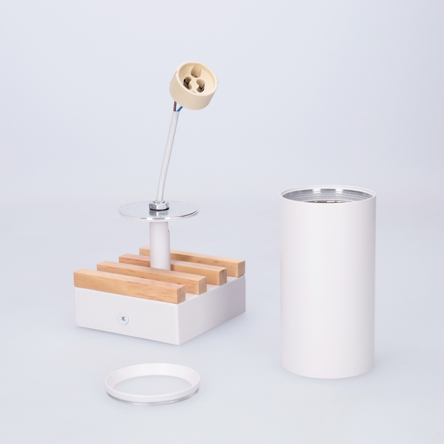 Brilagi - Spotlampe SELE WOOD ACOUSTIC 1xGU10/30W/230V hvid/træ