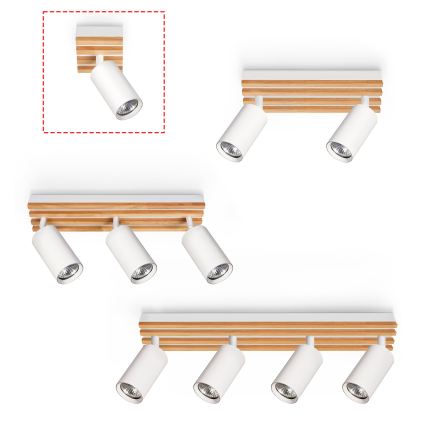 Brilagi - Spotlampe SELE WOOD ACOUSTIC 1xGU10/30W/230V hvid/træ