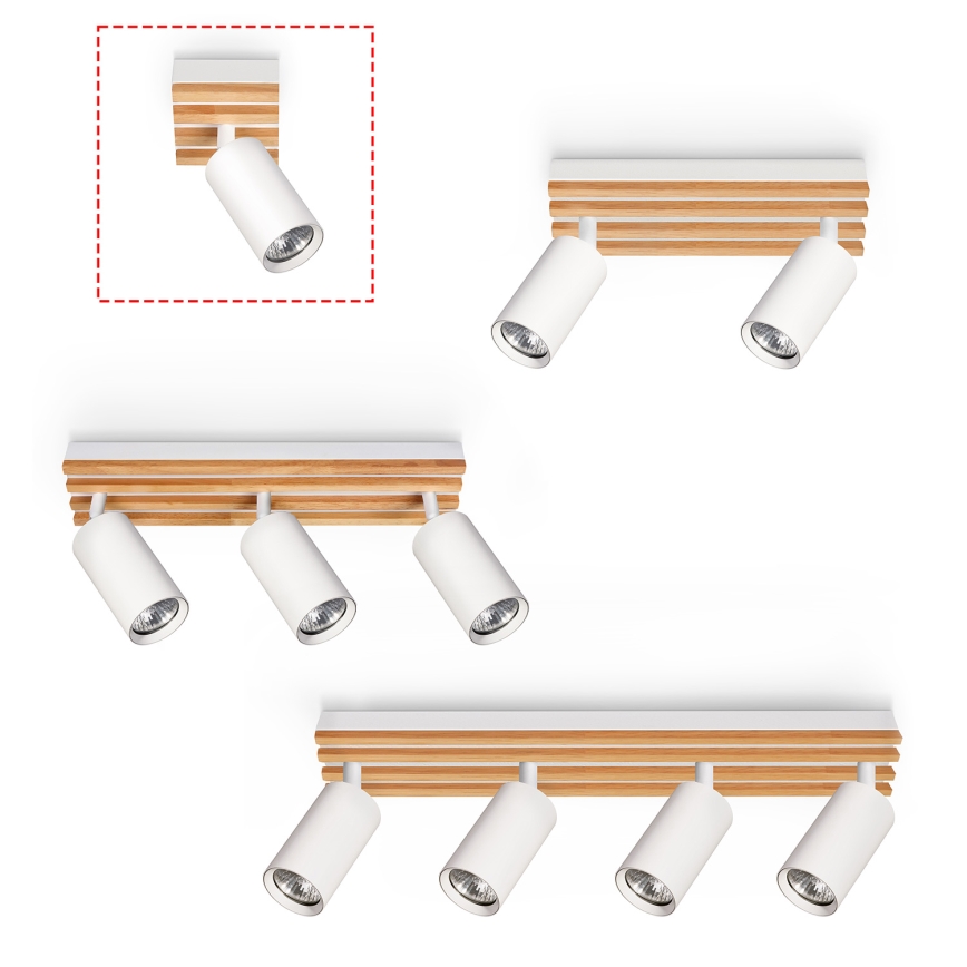 Brilagi - Spotlampe SELE WOOD ACOUSTIC 1xGU10/30W/230V hvid/træ