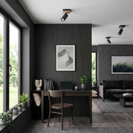 Brilagi - Spotlampe SELE WOOD ACOUSTIC 1xGU10/30W/230V sort/træ