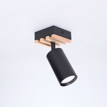 Brilagi - Spotlampe SELE WOOD ACOUSTIC 1xGU10/30W/230V sort/træ