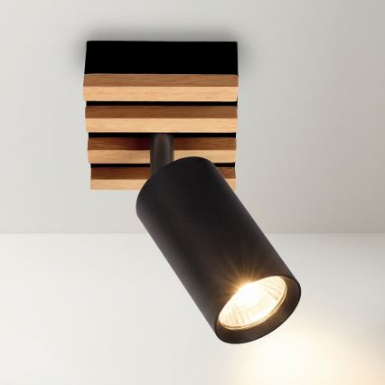 Brilagi - Spotlampe SELE WOOD ACOUSTIC 1xGU10/30W/230V sort/træ