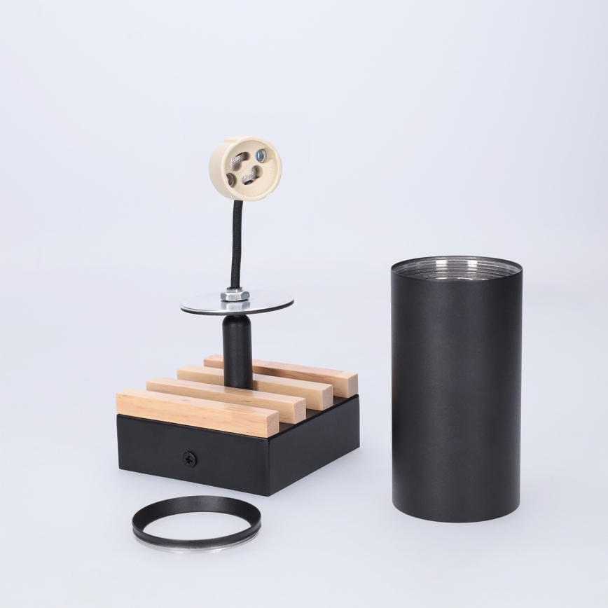 Brilagi - Spotlampe SELE WOOD ACOUSTIC 1xGU10/30W/230V sort/træ