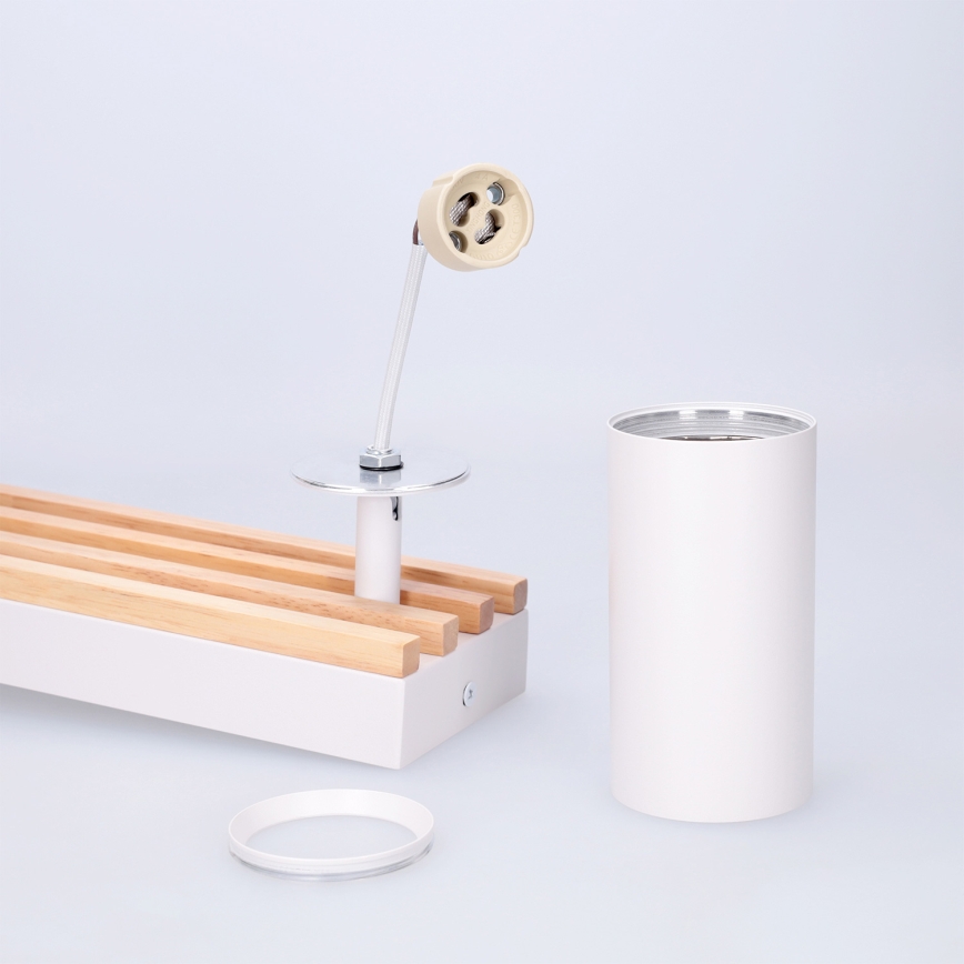 Brilagi - Spotlampe SELE WOOD ACOUSTIC 2xGU10/30W/230V hvid/træ