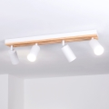 Brilagi - Spotlampe SELE WOOD ACOUSTIC 4xGU10/30W/230V hvid/træ