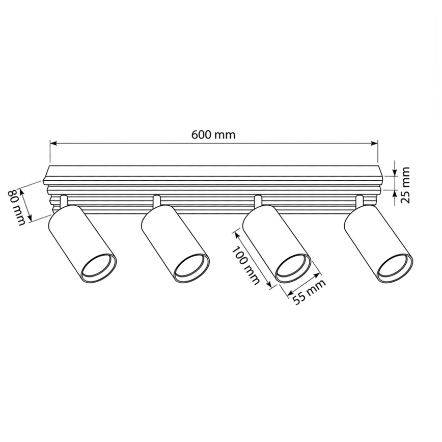 Brilagi - Spotlampe SELE WOOD ACOUSTIC 4xGU10/30W/230V hvid/træ