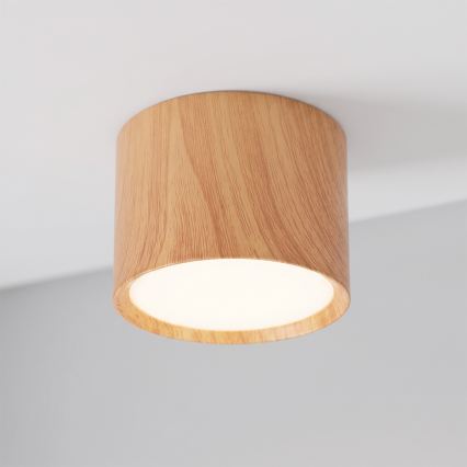 BRILAGI - Spotlampe SMOOTH 1xGX53/15W/230V 60x82 mm med egetræslook