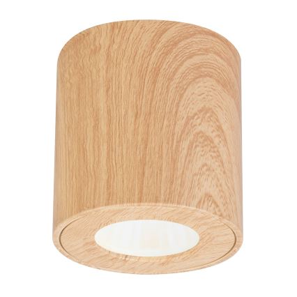 Brilagi - Spotlampe til badeværelse MIA 1xGU10/30W/230V 84x80 mm egetræsdekor IP44