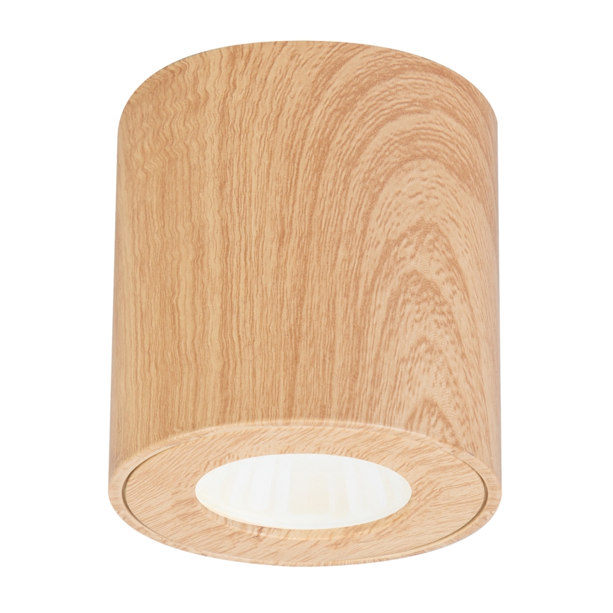Brilagi - Spotlampe til badeværelse MIA 1xGU10/30W/230V 84x80 mm egetræsdekor IP44