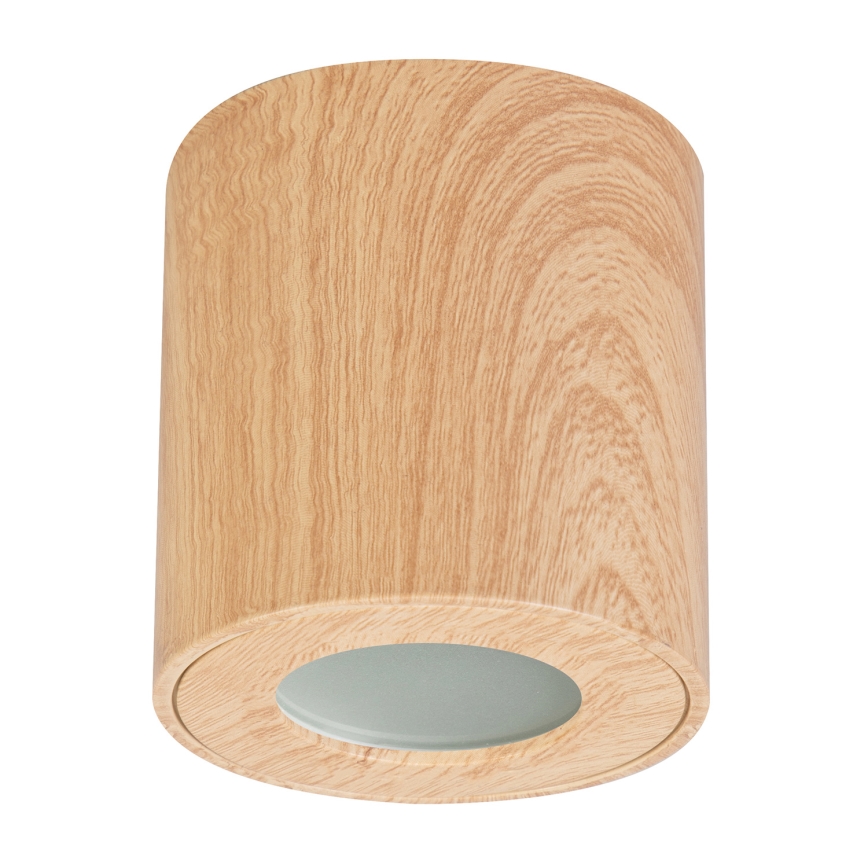 Brilagi - Spotlampe til badeværelse MIA 1xGU10/30W/230V 84x80 mm egetræsdekor IP44