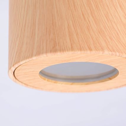 BRILAGI - Spotlampe til badeværelse MIA 1xGU10/30W/230V 84x80 mm egetræsdekor IP44
