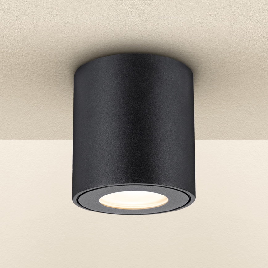 Brilagi - Spotlampe til badeværelse MIA 1xGU10/30W/230V 84x80 mm sort IP54