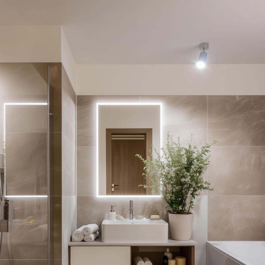 Brilagi - Spotlampe til badeværelse SELE 1xGU10/30W/230V IP44 skinnende krom