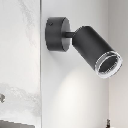 Brilagi - Spotlampe til badeværelse SELE 1xGU10/30W/230V IP44 sort