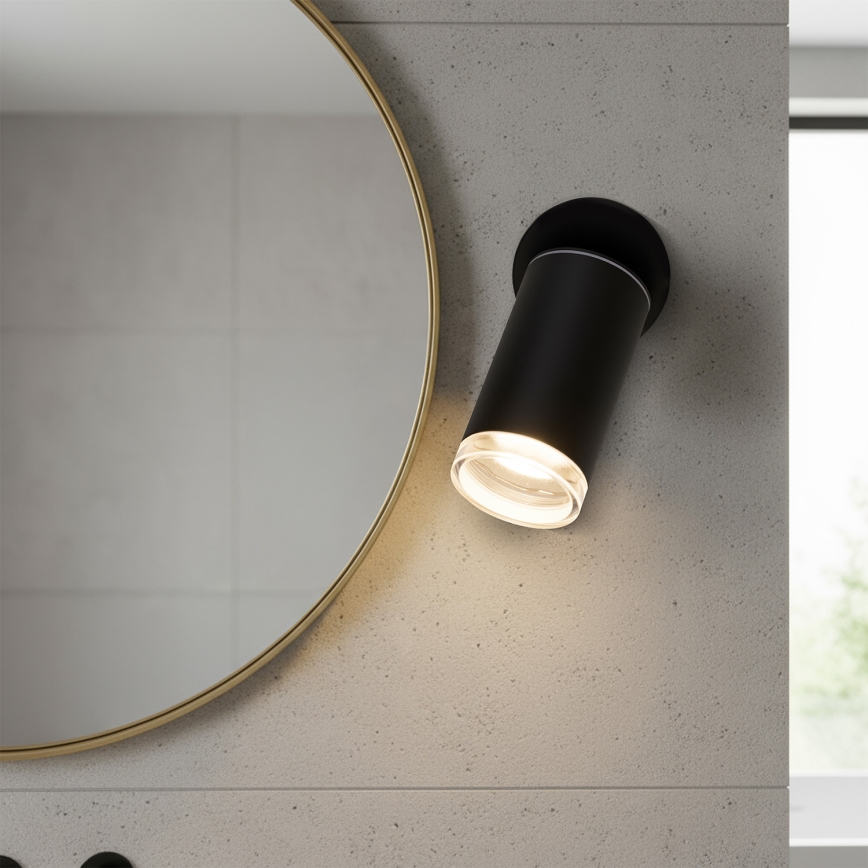 Brilagi - Spotlampe til badeværelse SELE 1xGU10/30W/230V IP44 sort