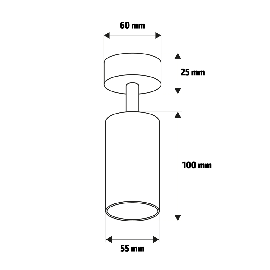 Brilagi - Spotlampe til badeværelse SELE 1xGU10/30W/230V IP44 sort