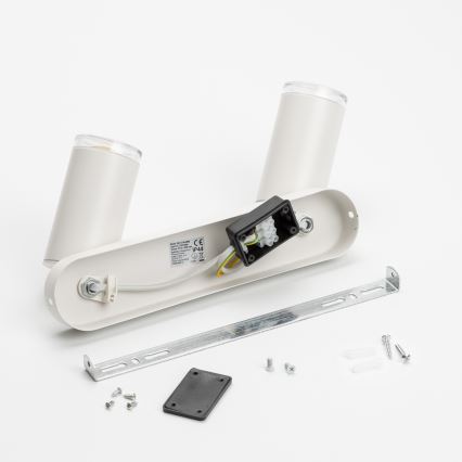 Brilagi - Spotlampe til badeværelse SELE 2xGU10/30W/230V IP44 hvid