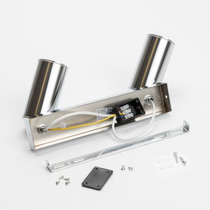 Brilagi - Spotlampe til badeværelse SELE 2xGU10/30W/230V IP44 skinnende krom