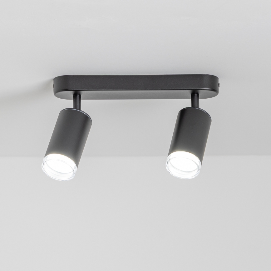 Brilagi - Spotlampe til badeværelse SELE 2xGU10/30W/230V IP44 sort