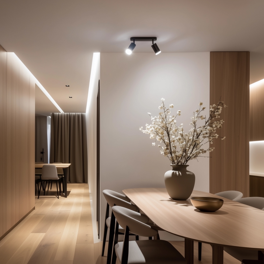 Brilagi - Spotlampe til badeværelse SELE 2xGU10/30W/230V IP44 sort