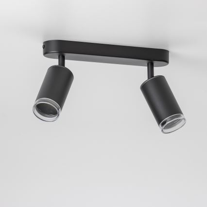 Brilagi - Spotlampe til badeværelse SELE 2xGU10/30W/230V IP44 sort