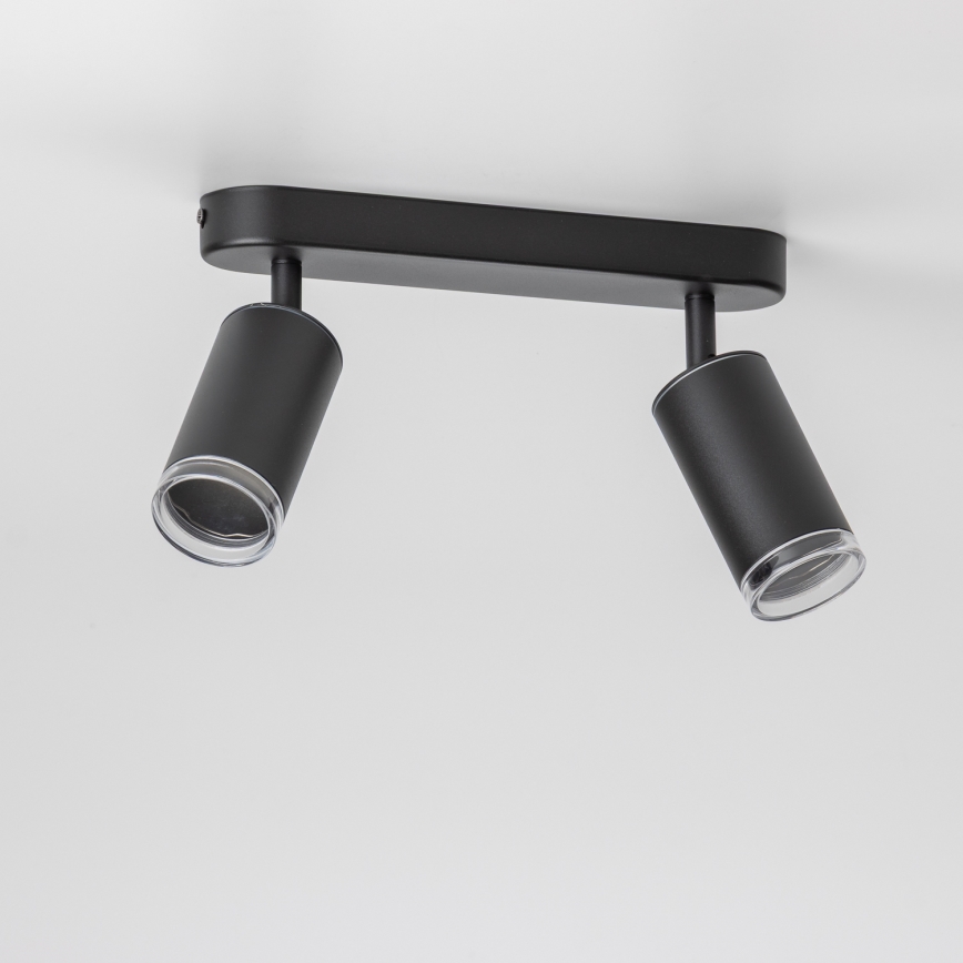 Brilagi - Spotlampe til badeværelse SELE 2xGU10/30W/230V IP44 sort