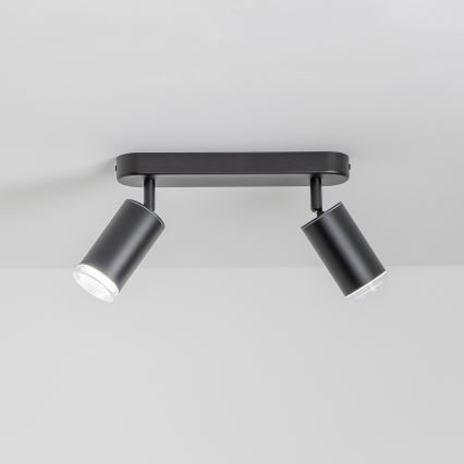 Brilagi - Spotlampe til badeværelse SELE 2xGU10/30W/230V IP44 sort