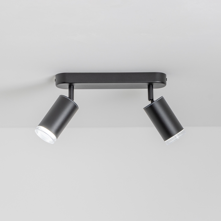 Brilagi - Spotlampe til badeværelse SELE 2xGU10/30W/230V IP44 sort