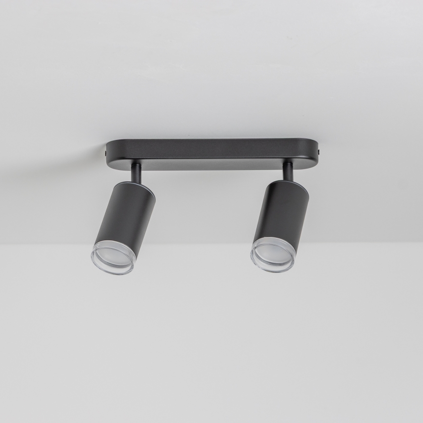 Brilagi - Spotlampe til badeværelse SELE 2xGU10/30W/230V IP44 sort