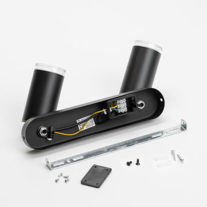 Brilagi - Spotlampe til badeværelse SELE 2xGU10/30W/230V IP44 sort