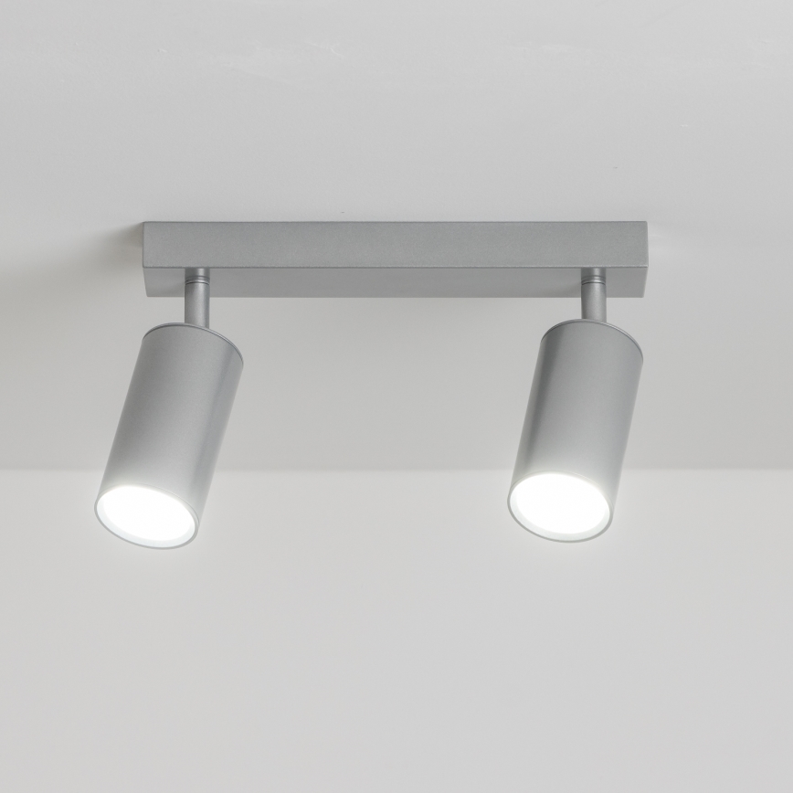 Brilagi - Spotlampe til badeværelse SELE 2xGU10/30W/230V IP44 sølvfarvet