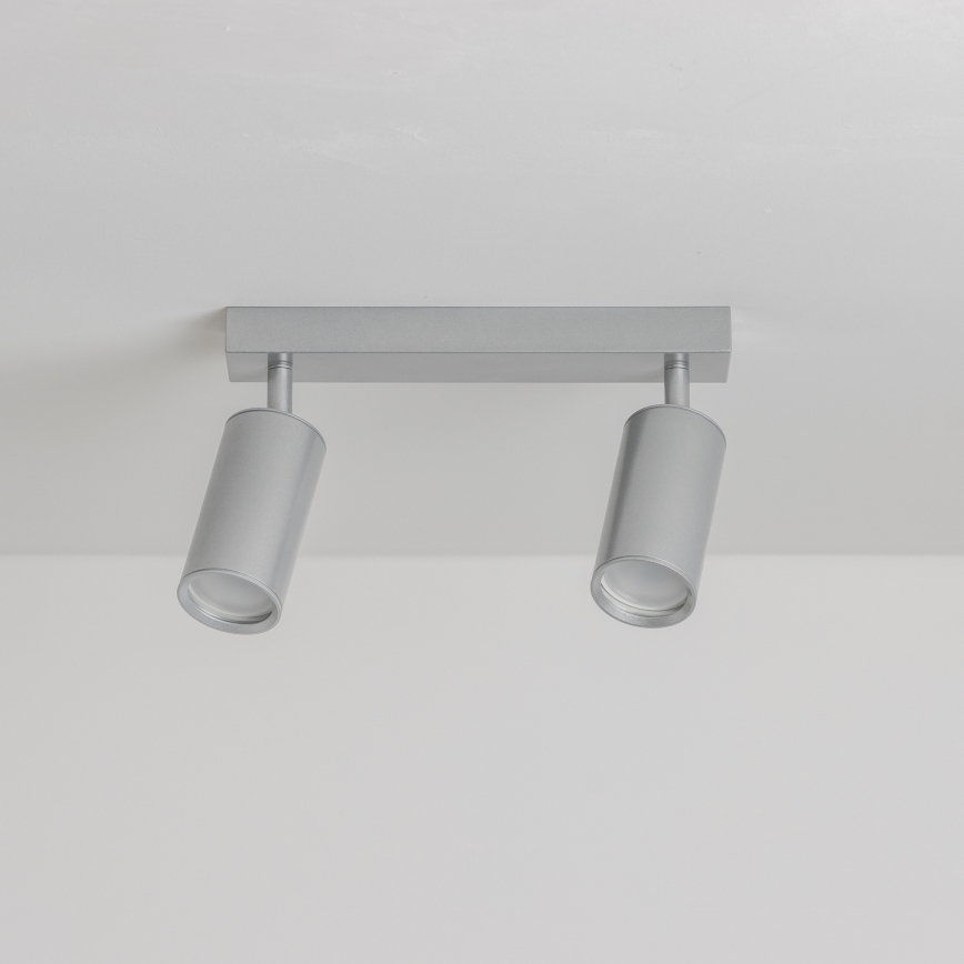 Brilagi - Spotlampe til badeværelse SELE 2xGU10/30W/230V IP44 sølvfarvet