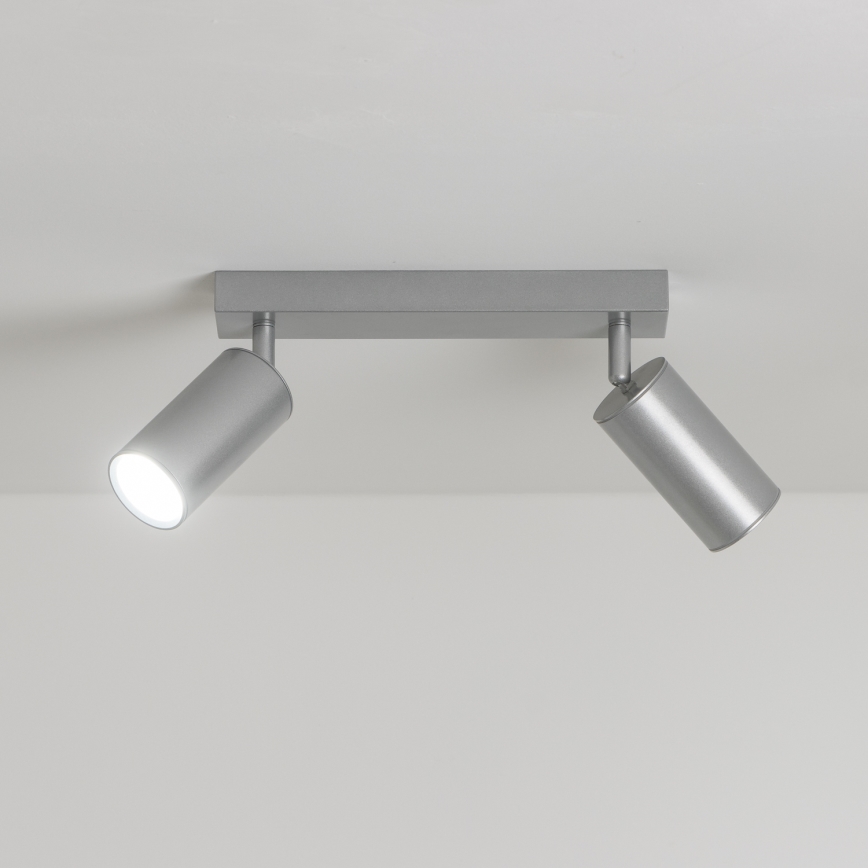 Brilagi - Spotlampe til badeværelse SELE 2xGU10/30W/230V IP44 sølvfarvet