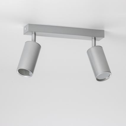 Brilagi - Spotlampe til badeværelse SELE 2xGU10/30W/230V IP44 sølvfarvet