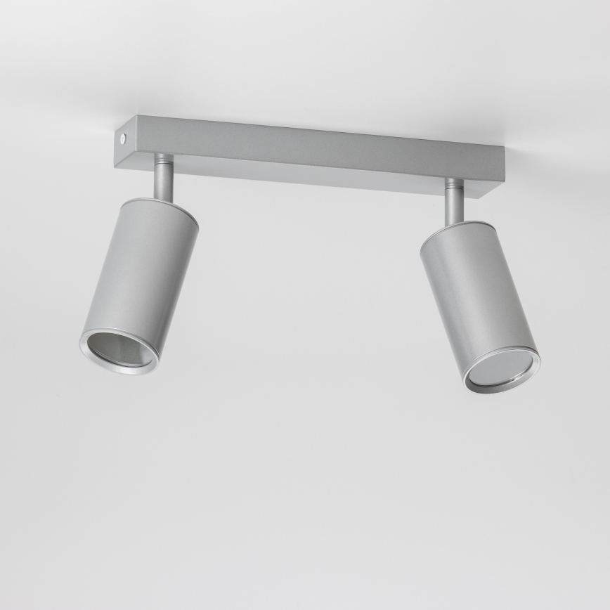 Brilagi - Spotlampe til badeværelse SELE 2xGU10/30W/230V IP44 sølvfarvet