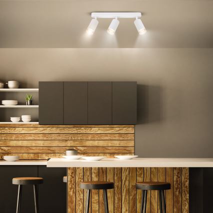Brilagi - Spotlampe til badeværelse SELE 3xGU10/30W/230V IP44 hvid