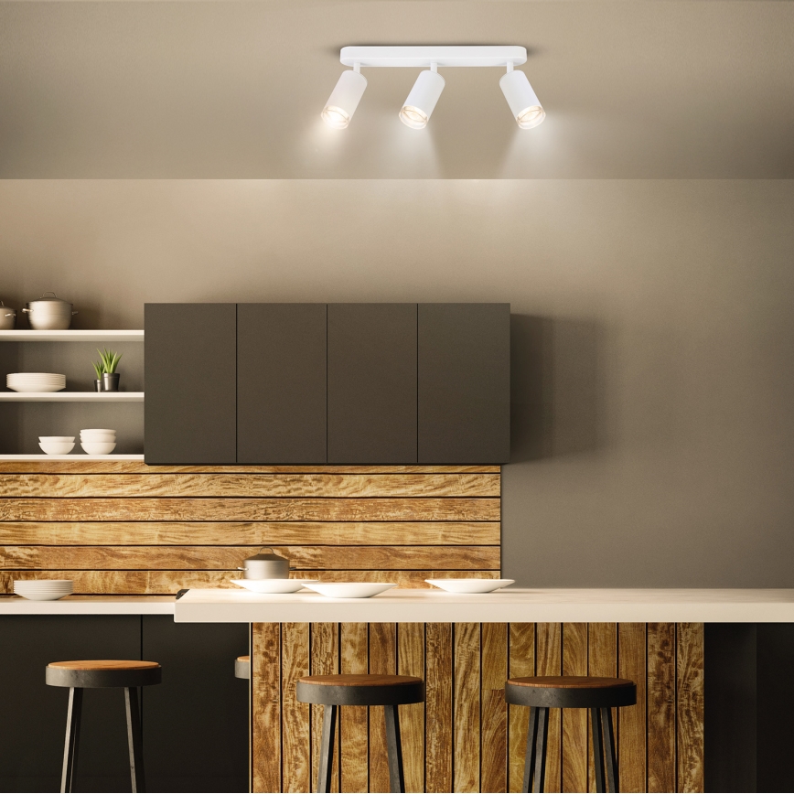 Brilagi - Spotlampe til badeværelse SELE 3xGU10/30W/230V IP44 hvid