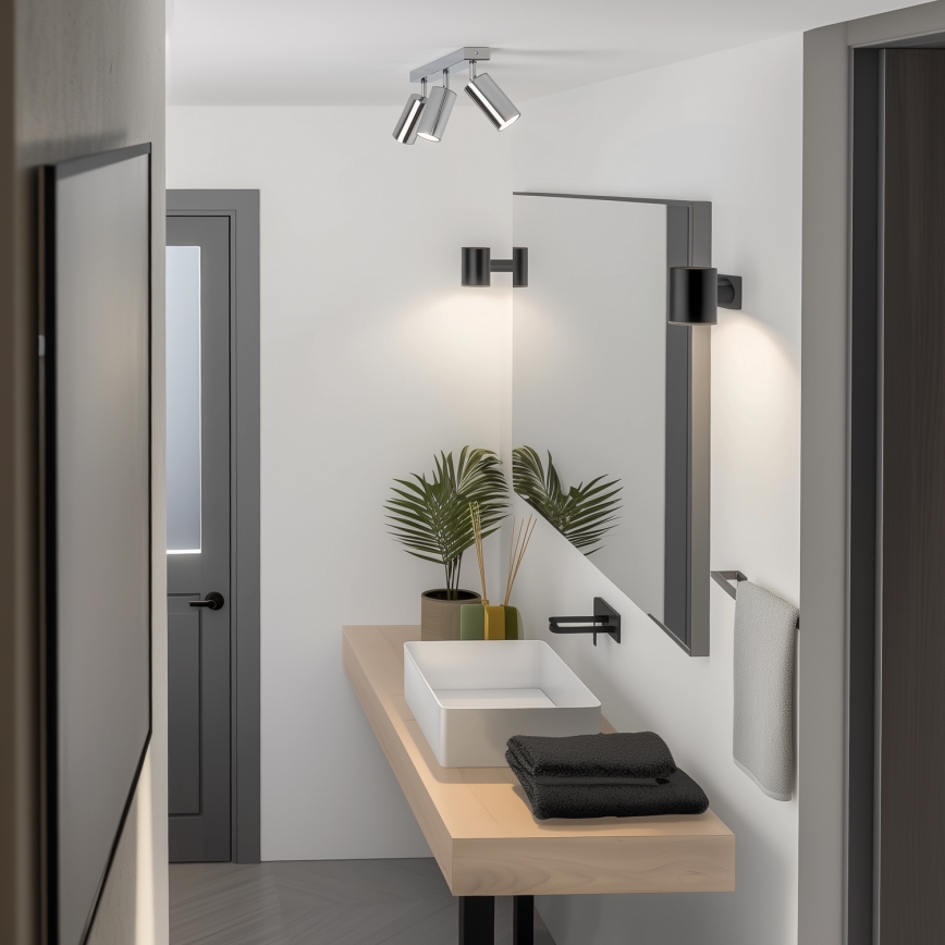 Brilagi - Spotlampe til badeværelse SELE 3xGU10/30W/230V IP44 skinnende krom