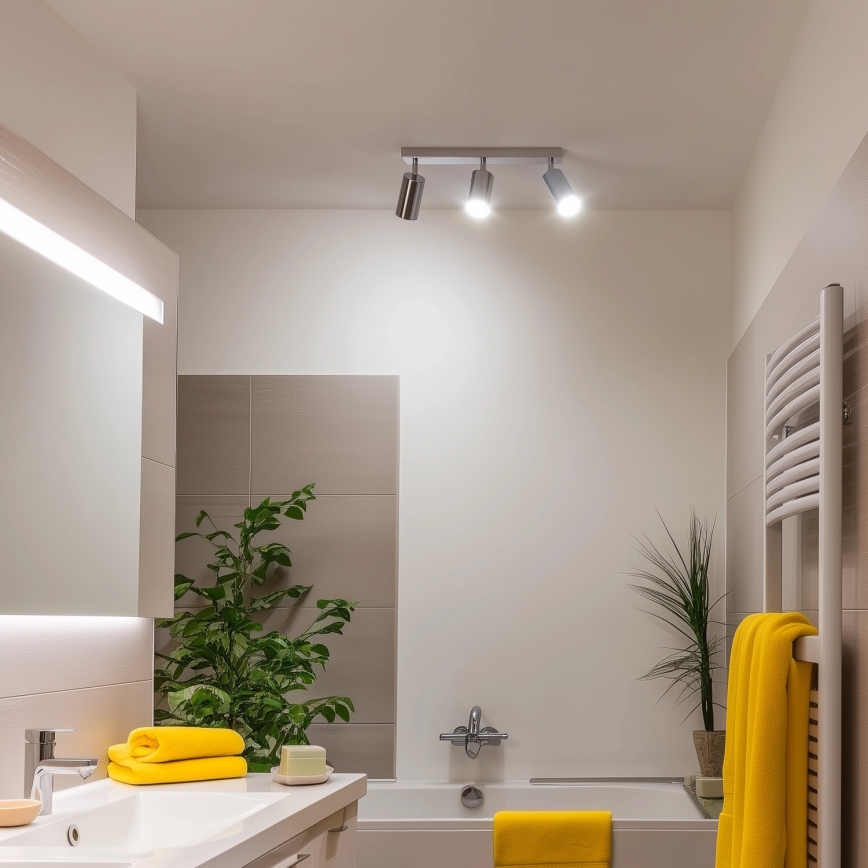 Brilagi - Spotlampe til badeværelse SELE 3xGU10/30W/230V IP44 skinnende krom