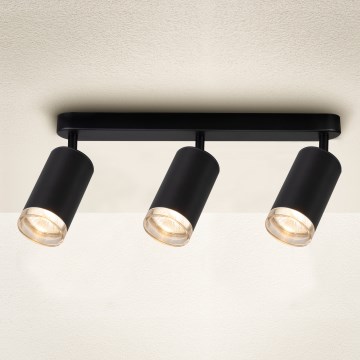 Brilagi - Spotlampe til badeværelse SELE 3xGU10/30W/230V IP44 sort
