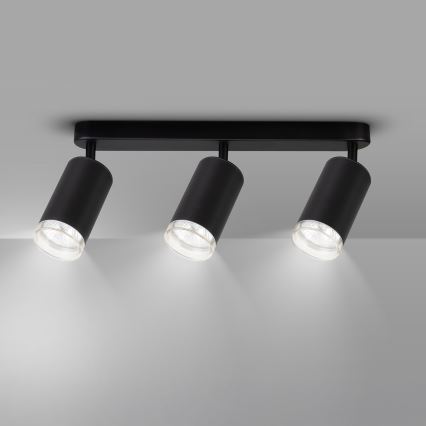 Brilagi - Spotlampe til badeværelse SELE 3xGU10/30W/230V IP44 sort