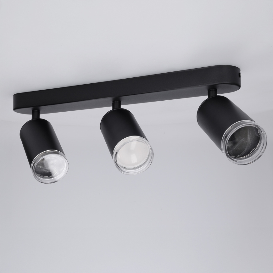 Brilagi - Spotlampe til badeværelse SELE 3xGU10/30W/230V IP44 sort