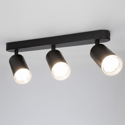Brilagi - Spotlampe til badeværelse SELE 3xGU10/30W/230V IP44 sort