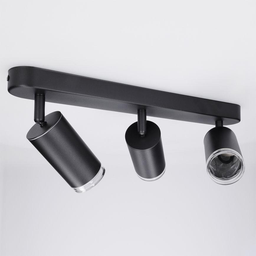 Brilagi - Spotlampe til badeværelse SELE 3xGU10/30W/230V IP44 sort