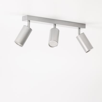 Brilagi - Spotlampe til badeværelse SELE 3xGU10/30W/230V IP44 sølvfarvet