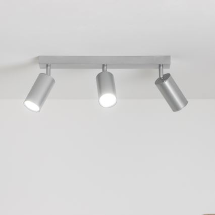 Brilagi - Spotlampe til badeværelse SELE 3xGU10/30W/230V IP44 sølvfarvet
