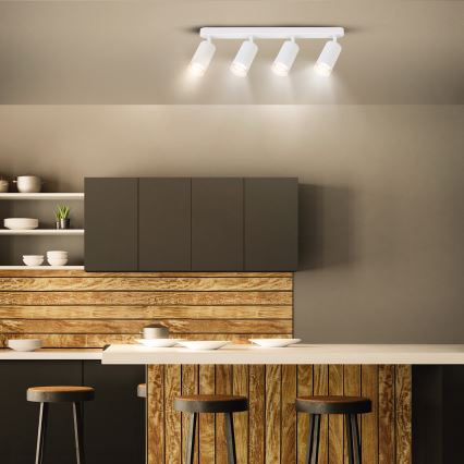 Brilagi - Spotlampe til badeværelse SELE 4xGU10/30W/230V IP44 hvid