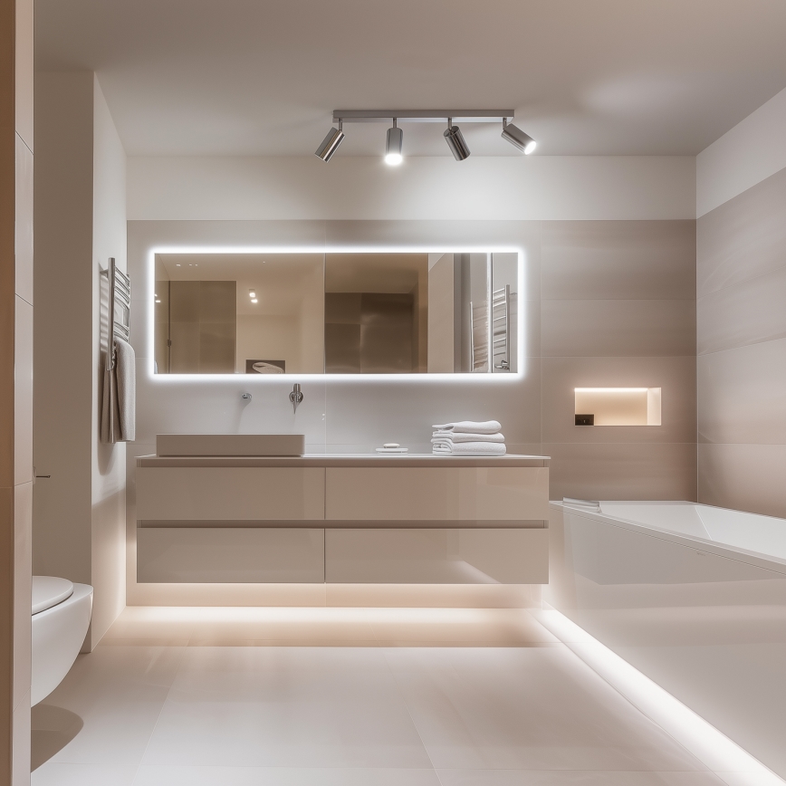 Brilagi - Spotlampe til badeværelse SELE 4xGU10/30W/230V IP44 skinnende krom